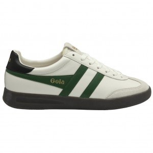 Gola Classics Cyclone Leather Sneakers Fehér Fekete Sötét Hungary | GZU-764819