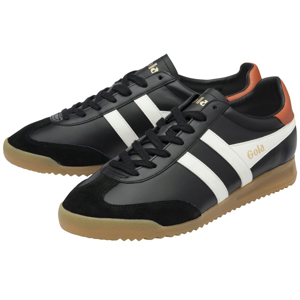 Gola Classics Torpedo Leather Sneakers Fekete Fehér Narancssárga Hungary | ZWK-852374
